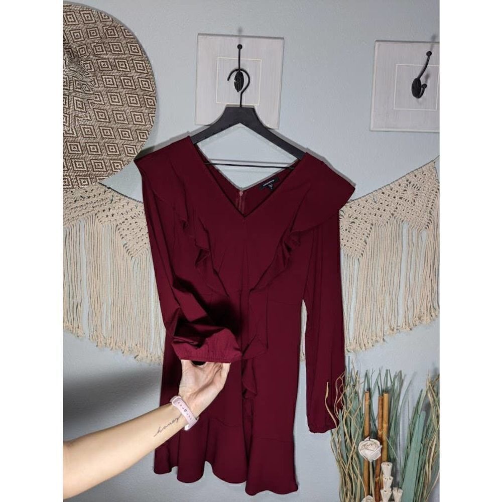 Mittoshop Ruffle Maroon Dress - Picture 8 of 16